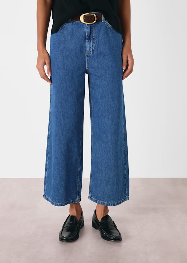 Denim Wide Leg Cropped Jean