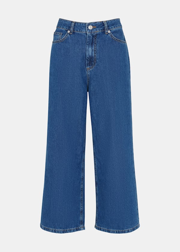 Denim Wide Leg Cropped Jean