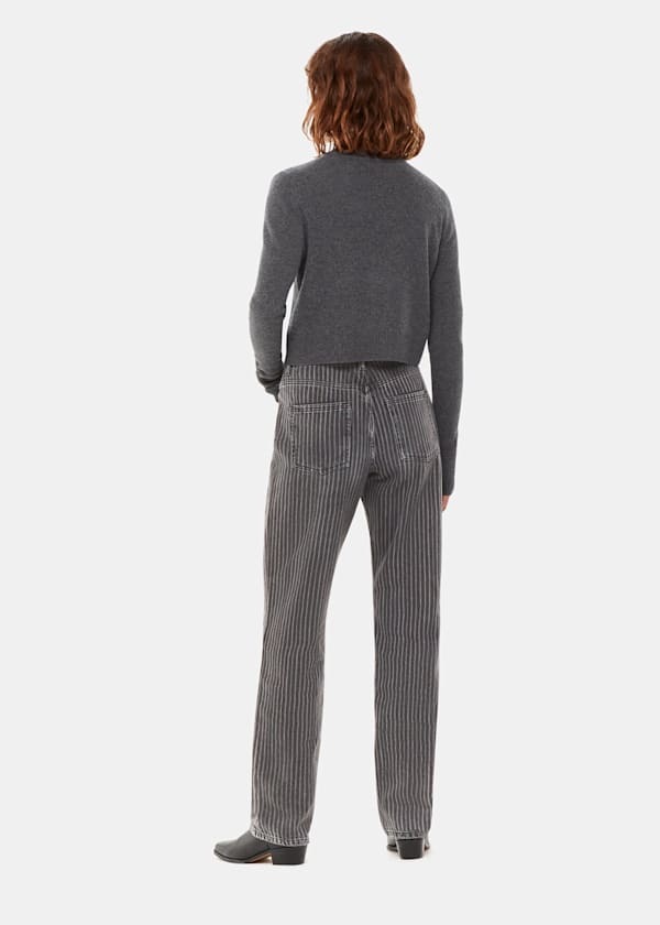 Washed Stripe Straight Jean