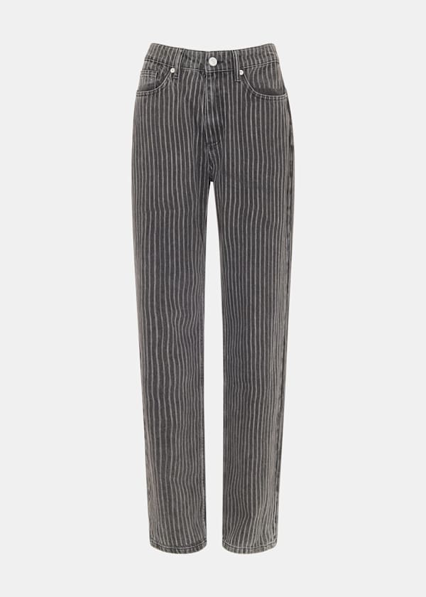 Washed Stripe Straight Jean