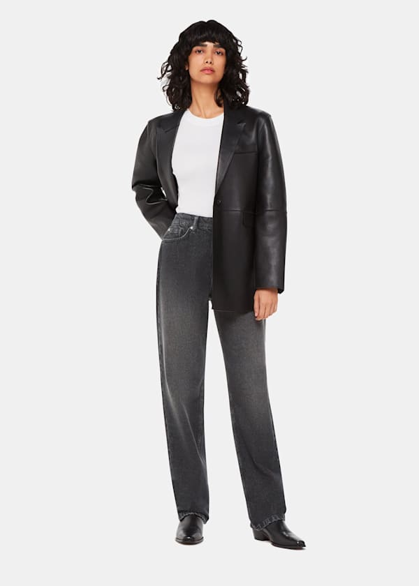 Washed Black Straight Leg Full Length Jean
