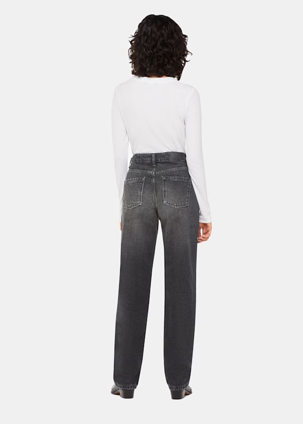 Washed Black Straight Leg Full Length Jean