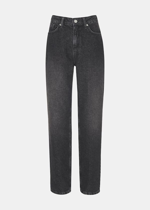 Washed Black Straight Leg Full Length Jean