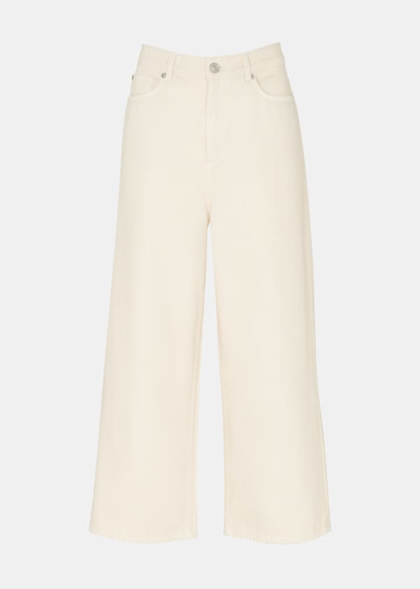 White Wide Leg Cropped Jean