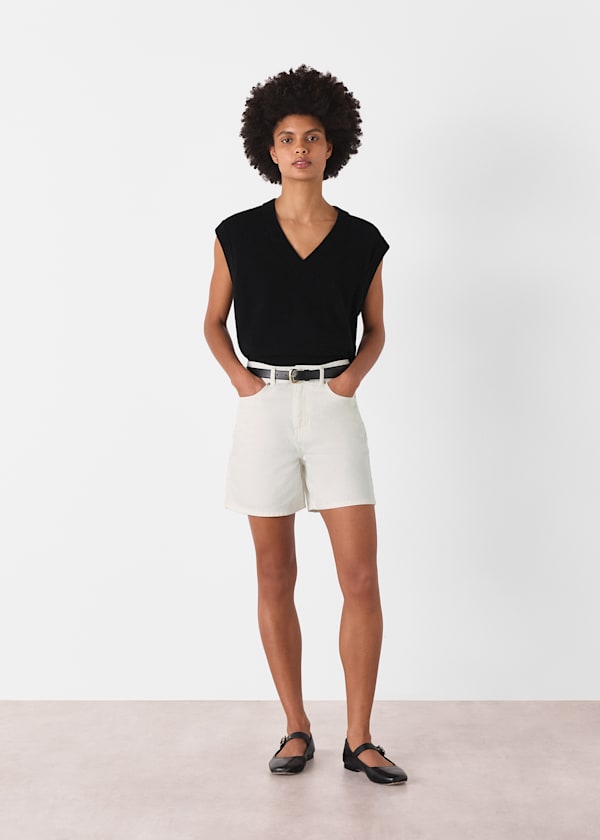 White Authentic Denim Short