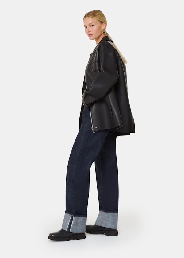 Dark Denim Turn Up Selvedge Jean