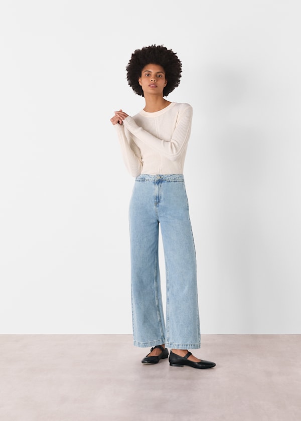 Light Wash Authentic Ankle Wide Leg Jean