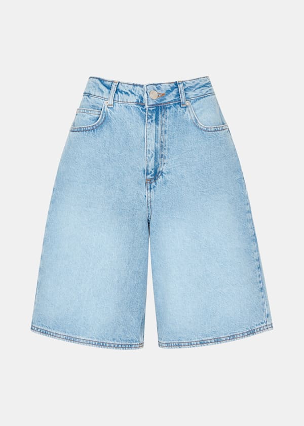 Light Wash Authentic Knee Length Short