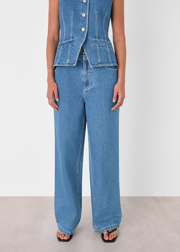 Denim Petite Relaxed Straight Leg Jean