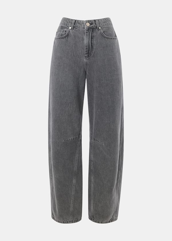 Grey Horseshoe Barrel Leg Jean