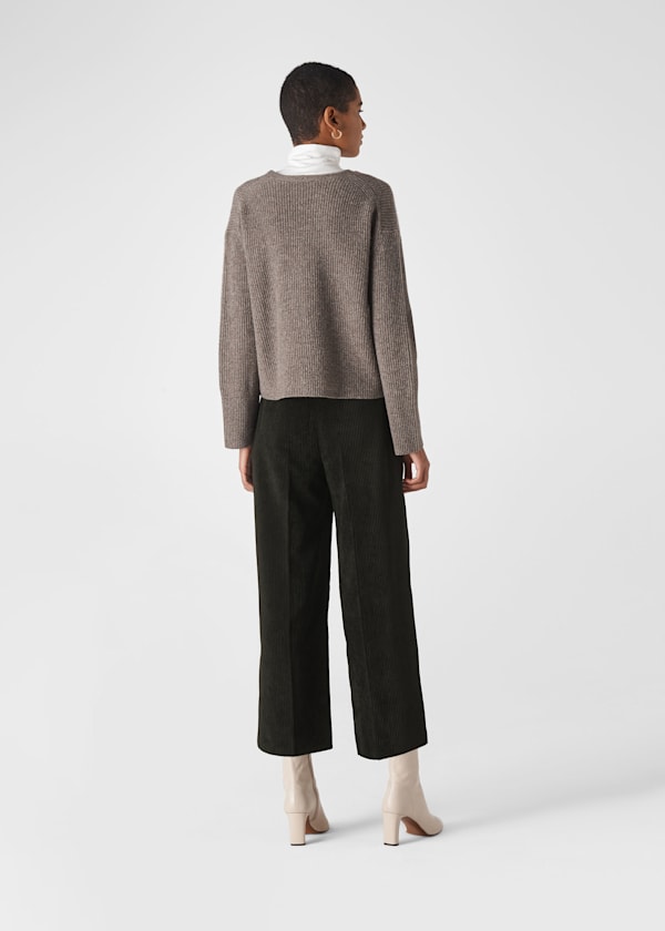 Black Cord Flat Front Pants 