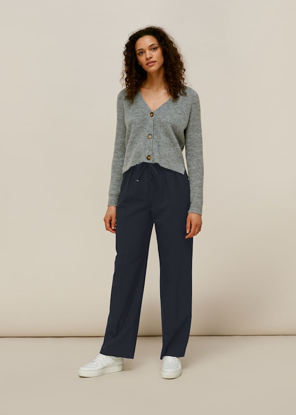 Navy Drawstring Tapered Trouser