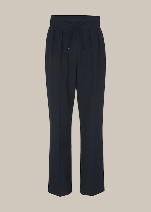 Navy Drawstring Tapered Trouser