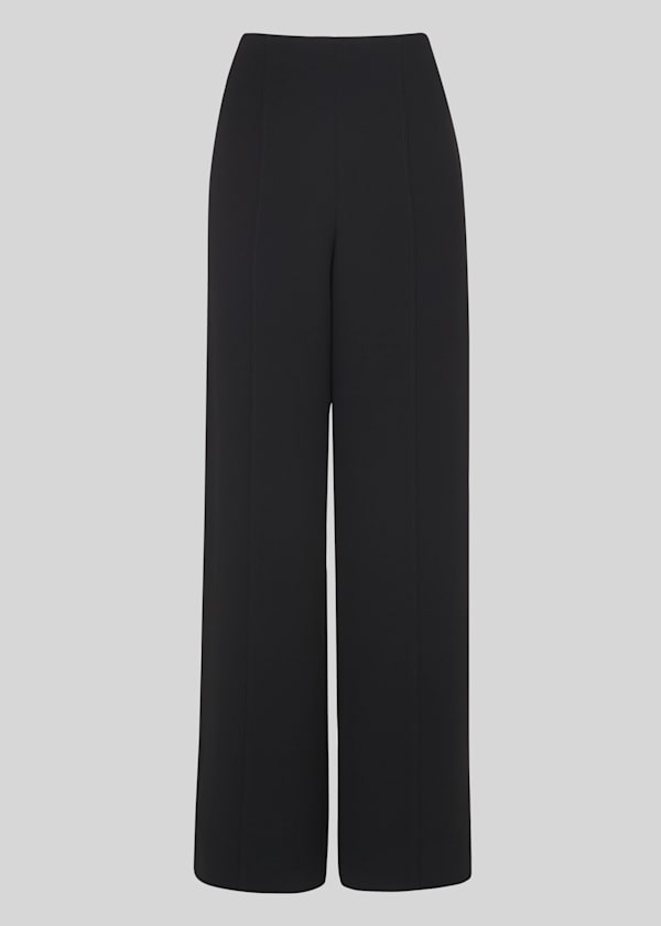 Black Wide Leg Crepe Trouser