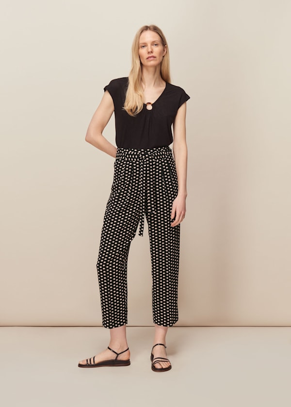 Elephant Print Crepe Trouser