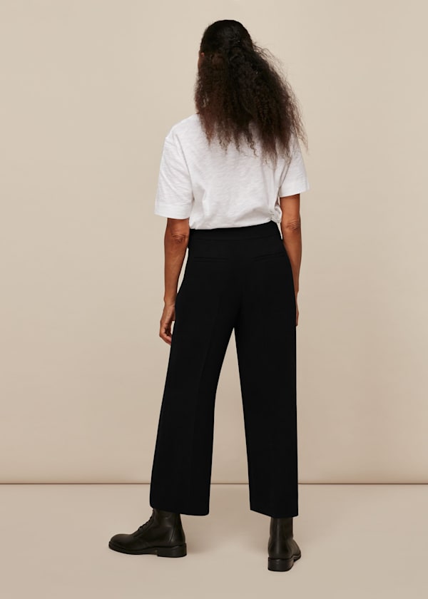 Black Wide Leg Crop Pants 