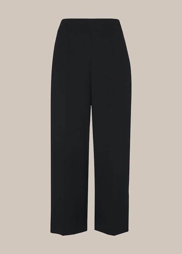 Black Wide Leg Crop Trouser
