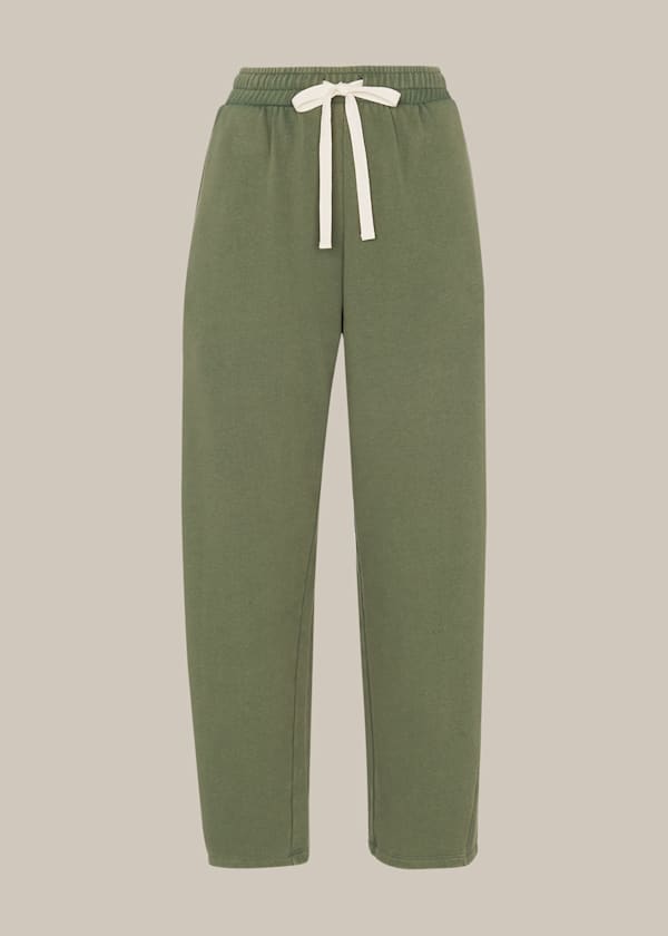 Khaki Barrel Leg Jogger