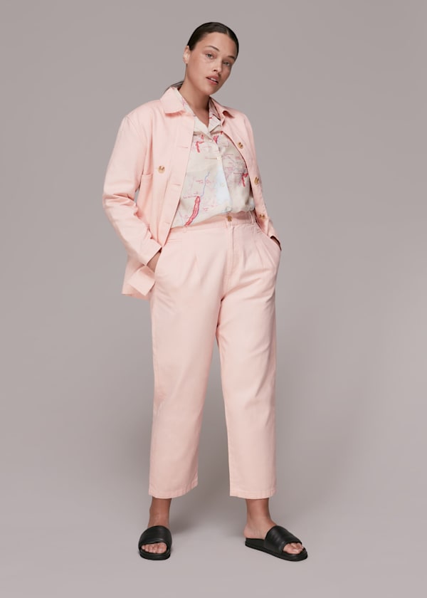 Pale Pink Elasticated Waist Pants 