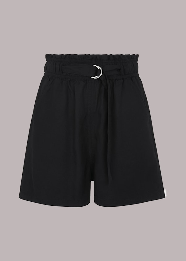 Black Belted Shorts