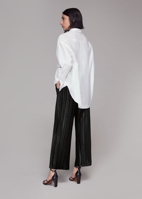 Black Sarai Velvet Pleated Trouser
