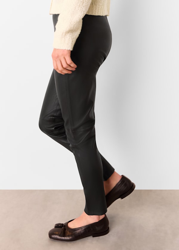 Black Stretch Leather Legging