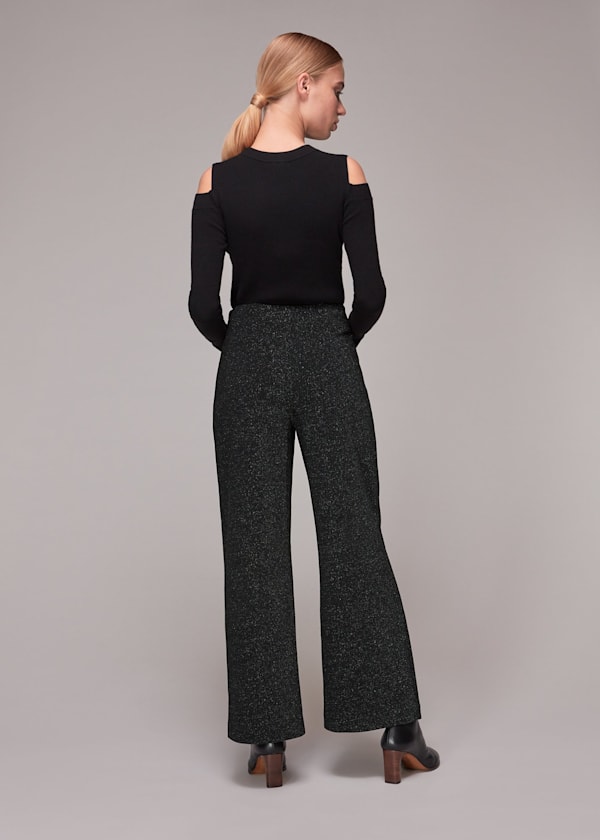 Black Ava Sparkle Ponte Trouser