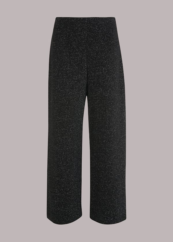 Black Ava Sparkle Ponte Trouser