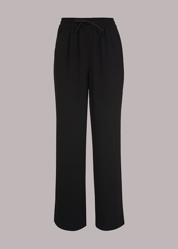 Black Side Split Crepe Trouser