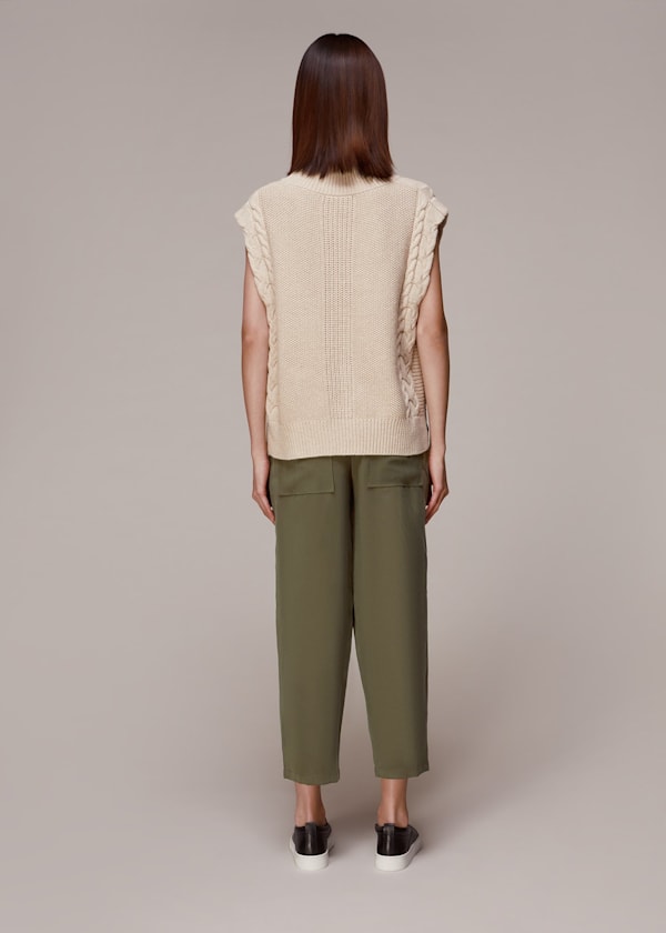 Khaki Madison Pocket Detail Trouser