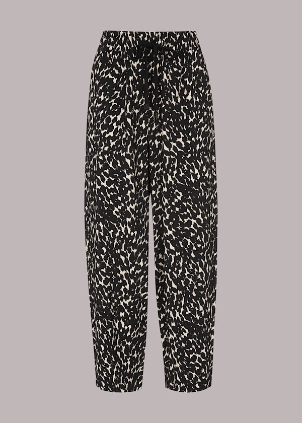 Black Sahara Cat Printed Pants 