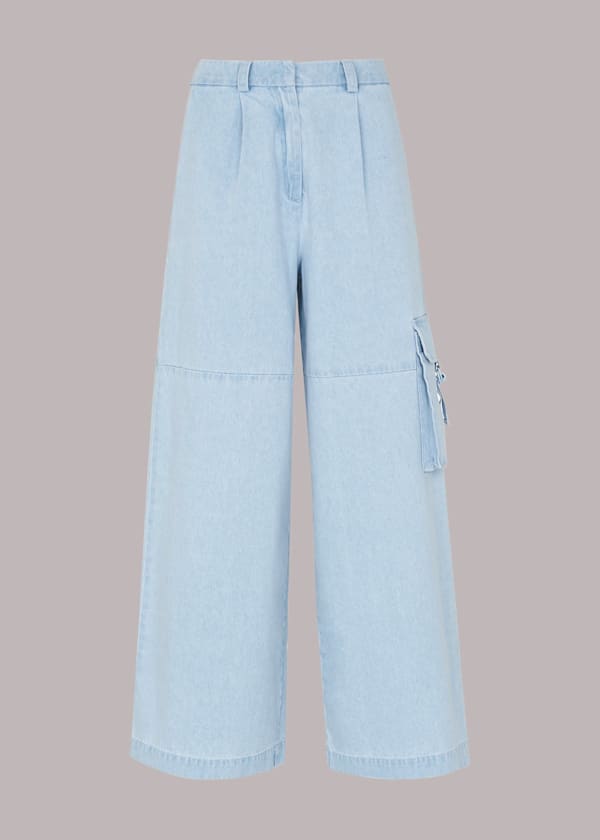 Pale Blue Evie Pull Leg Trouser