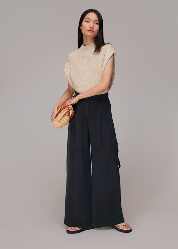 Washed Black Evie Pocket Trouser