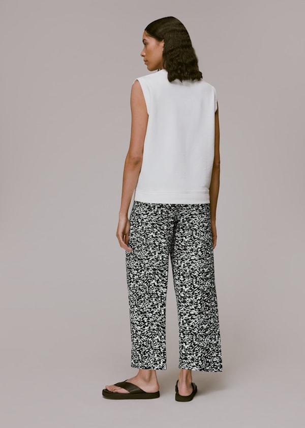 Black Abstract Smudge Pants 
