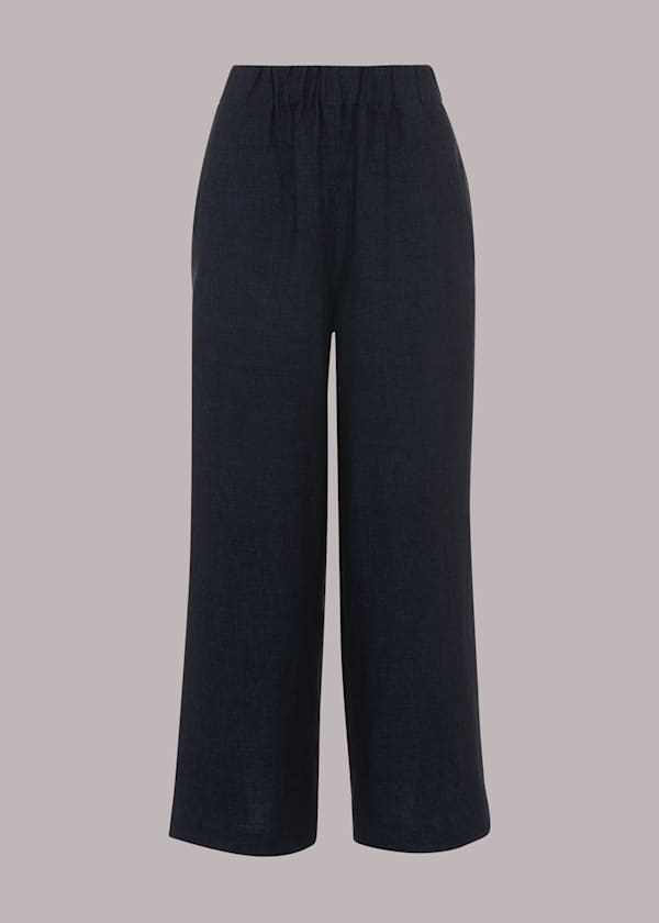 Navy Linen Indigo Pants 