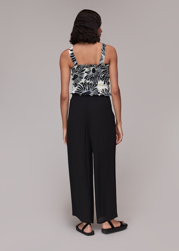 Black Imogen Fluid Cropped Trouser