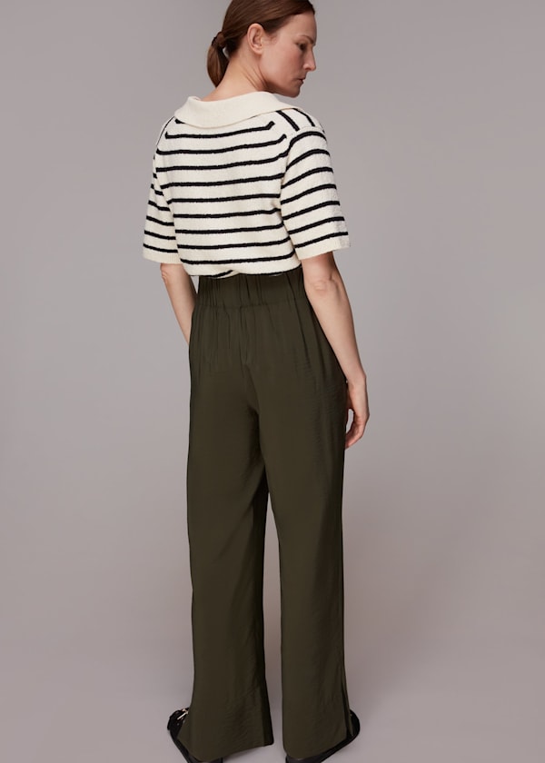 Khaki Nicola Full Length Pants
