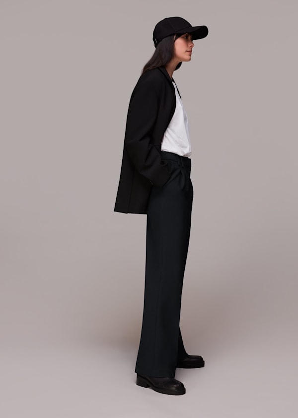 Black Cara Dropped Waist Trouser