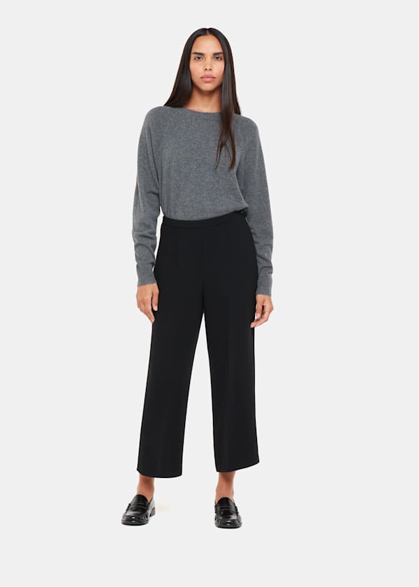 Black Wide Leg Cropped Pants 