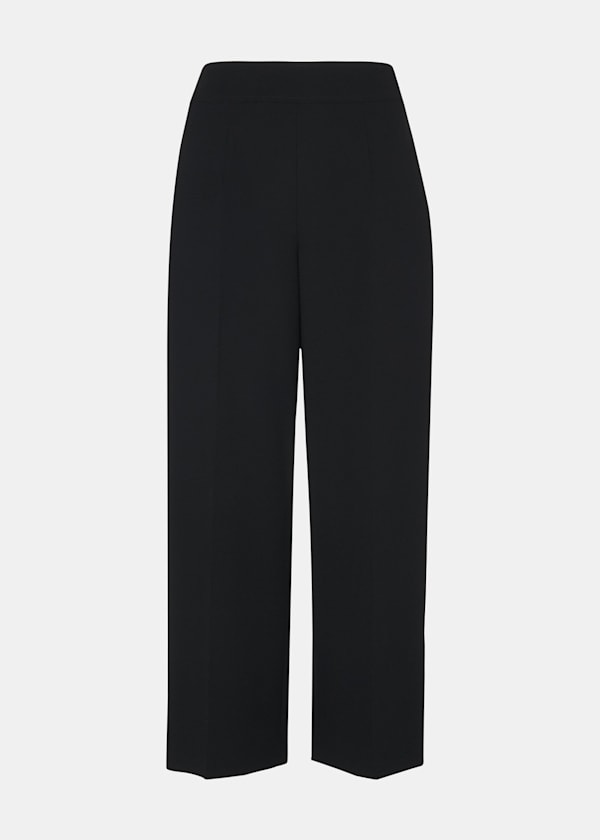 Black Wide Leg Cropped Trouser