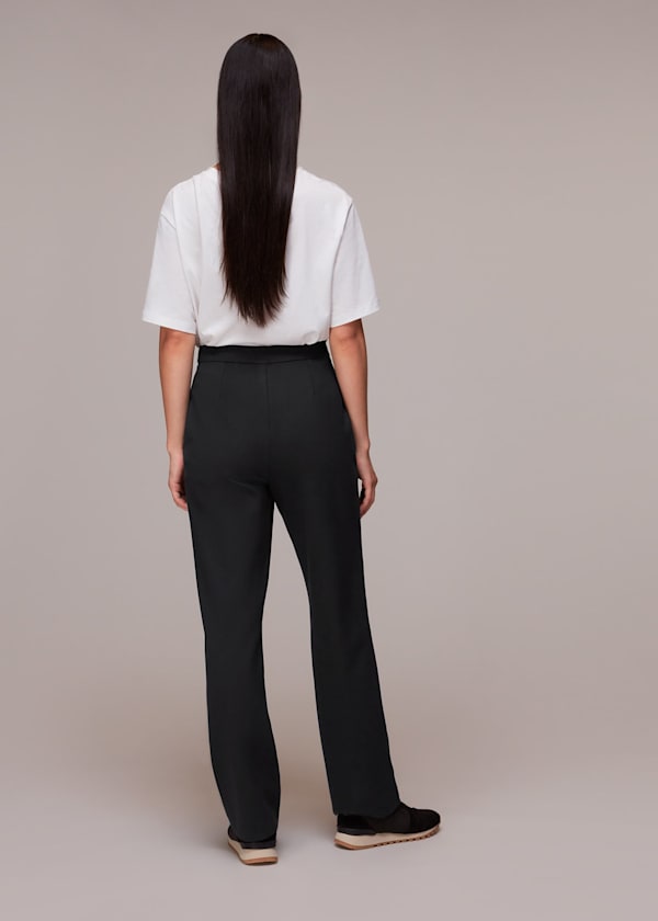 Black Ponte Slim Leg Trouser