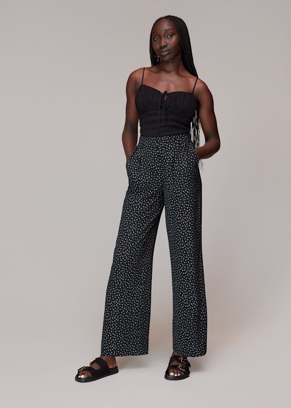 Black Lizzie Geo Dot Print Pants 