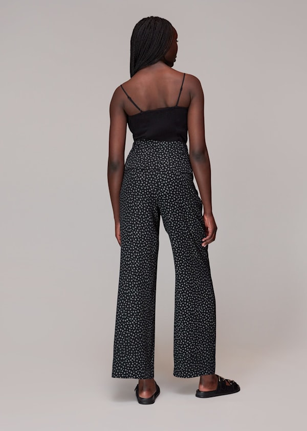 Black Lizzie Geo Dot Print Pants 