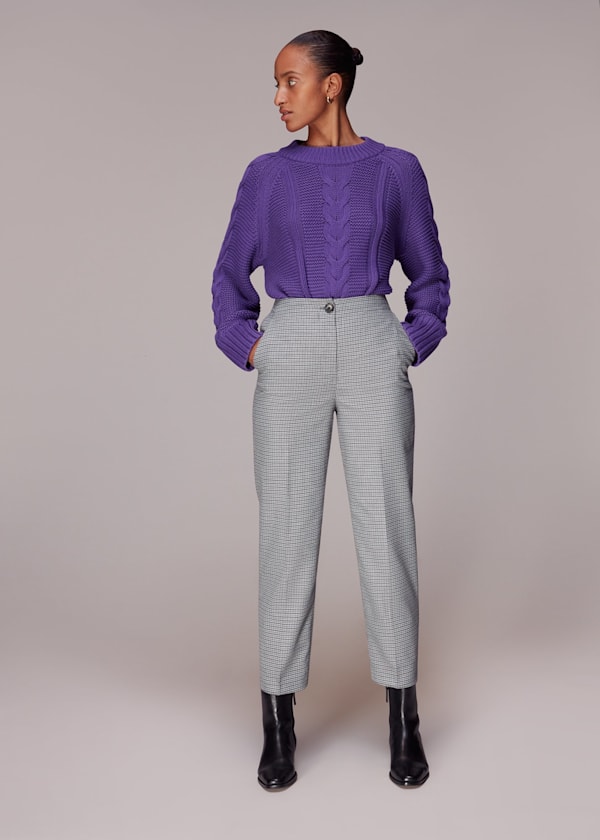 Multicolour Lila Check Trouser