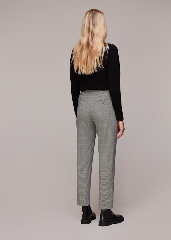 Brown Lucie Check Cigarette Trouser