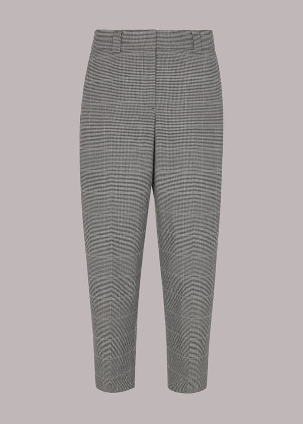 Brown Lucie Check Cigarette Trouser