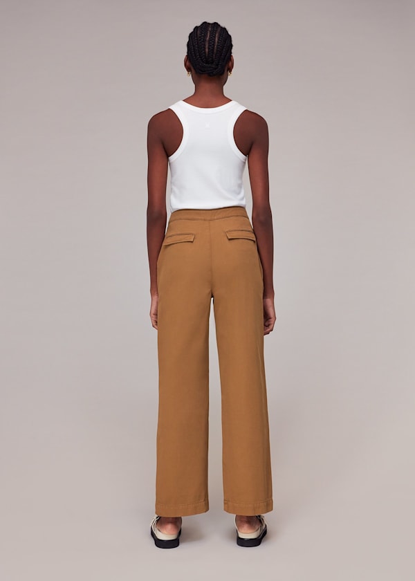 Neutral Emily Button Front Pants 