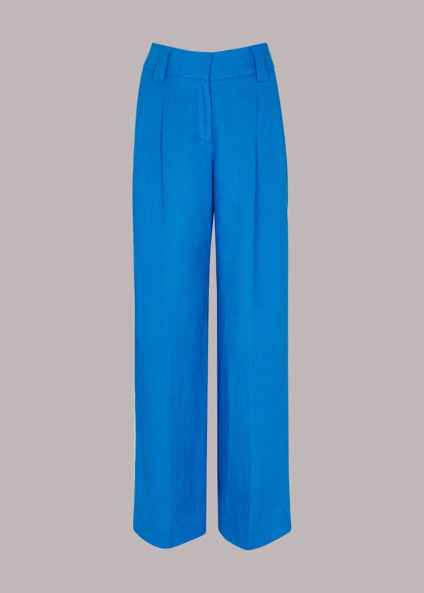 Blue Leonie Linen Pants 