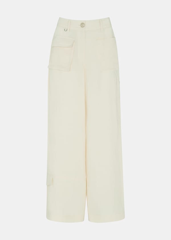 Neutral Flora Pocket Detail Pants 