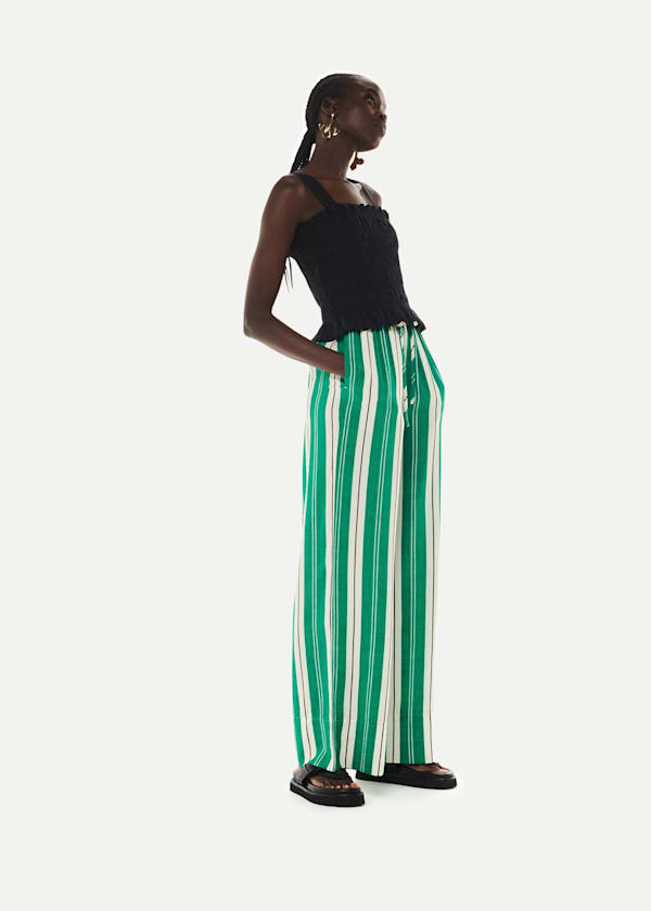 Green Bridget Maxi Stripe Pants 